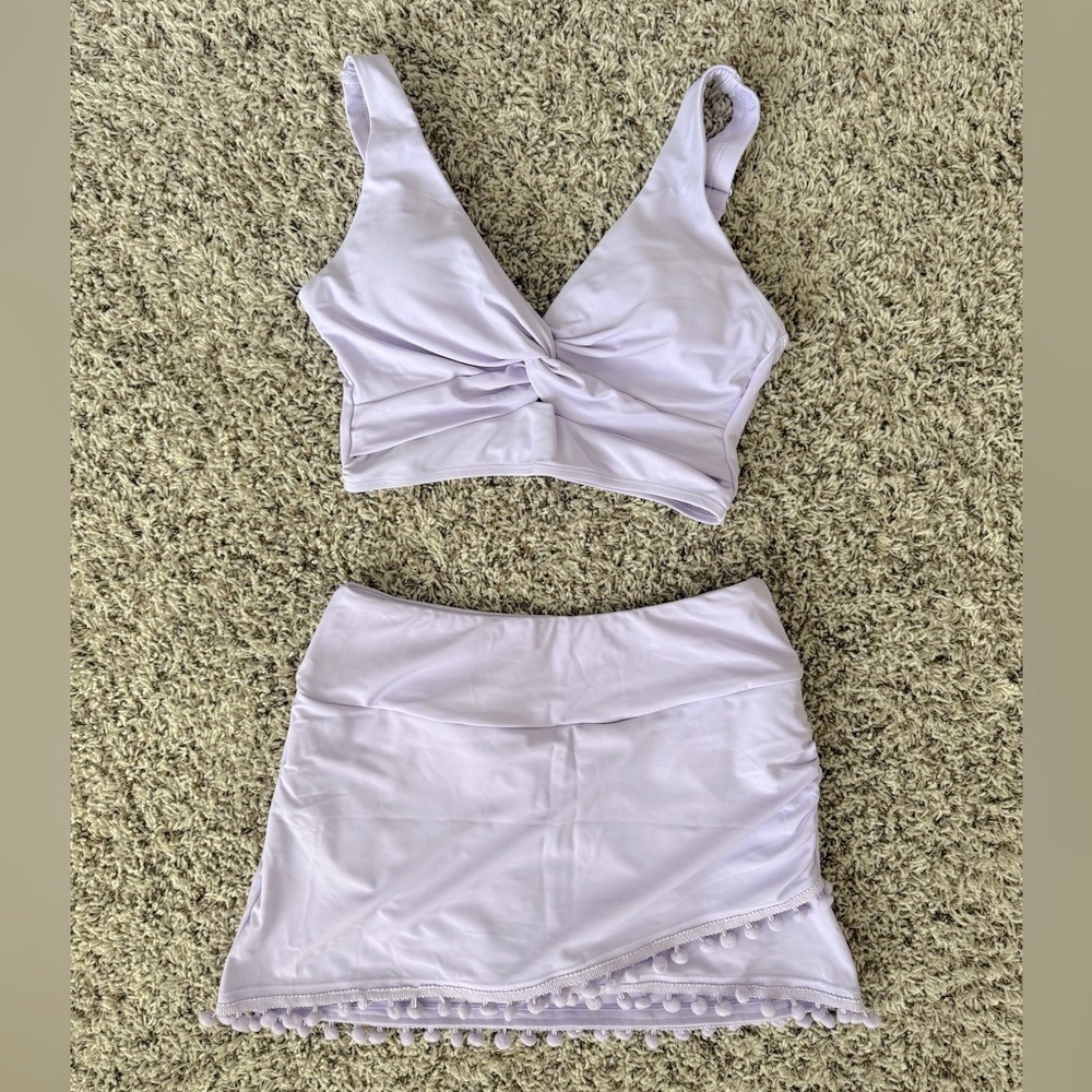 Two-Piece Bikini Set with Swim Skirt